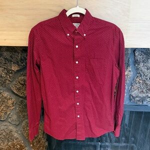 J. Crew Men's Burgundy Polka Dot Shirt